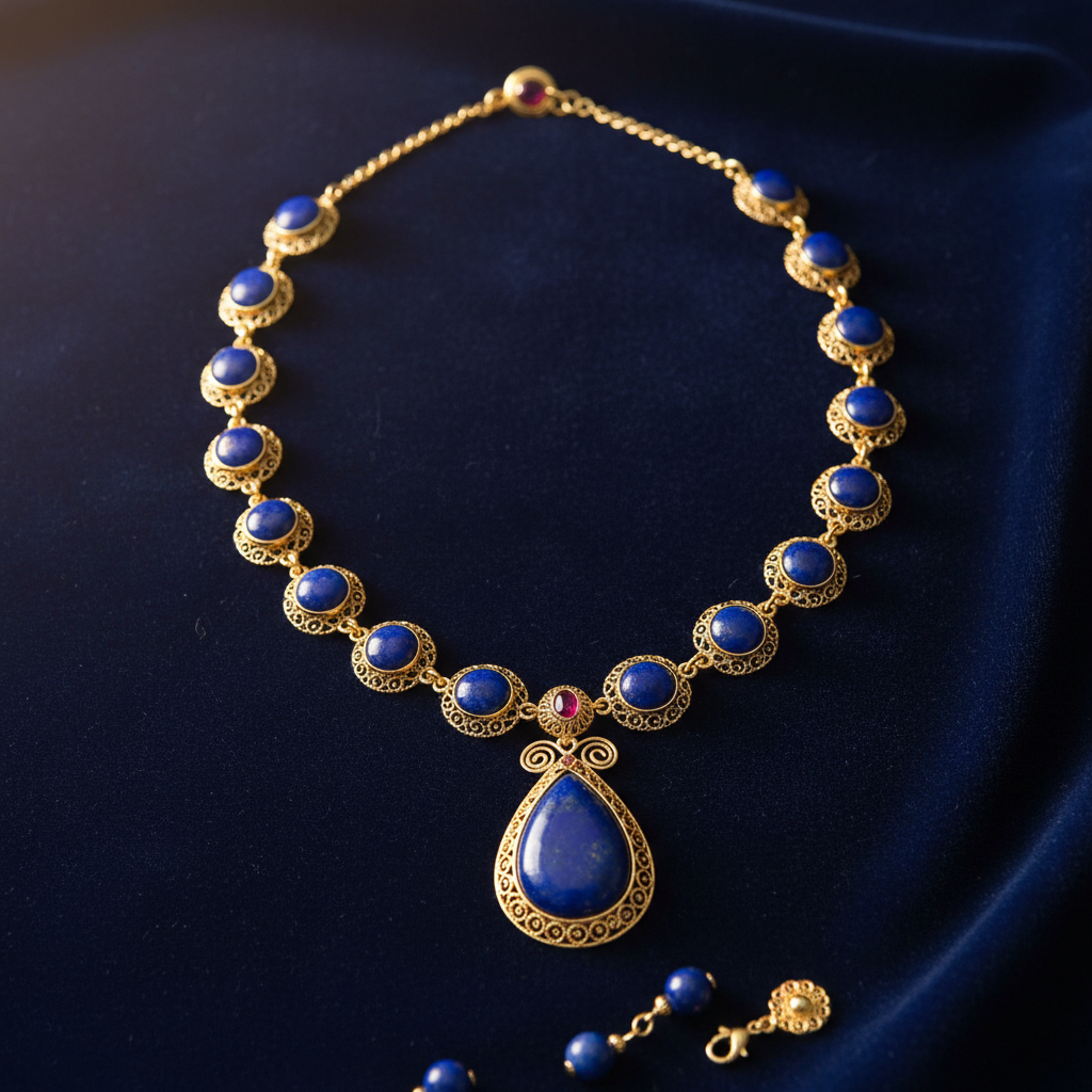 Collier Pierre Semi-Précieuse Lapis-Lazuli – Bijou Oriental